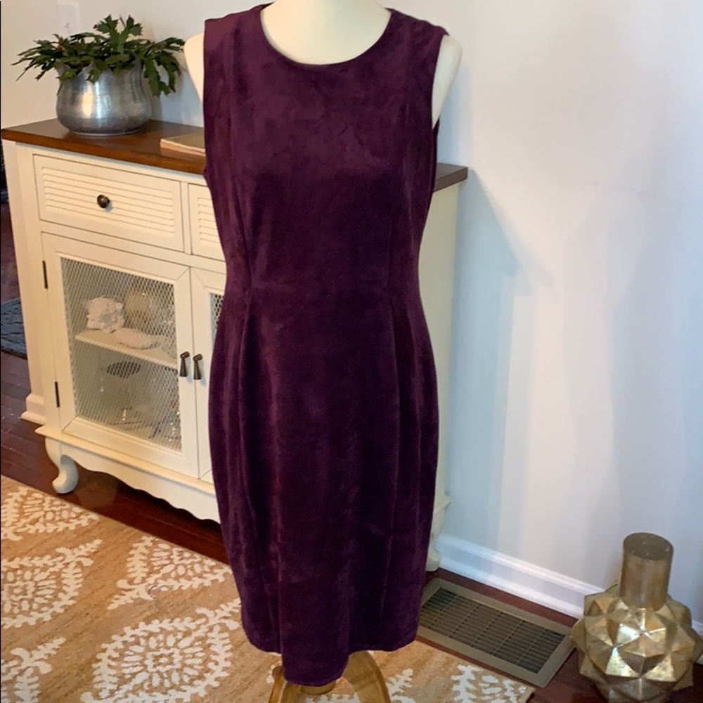 Calvin Klein Deep Purple Suede Dress
